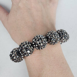 Joan Rivers Hematite Crystal Ball Stretch Bracelet